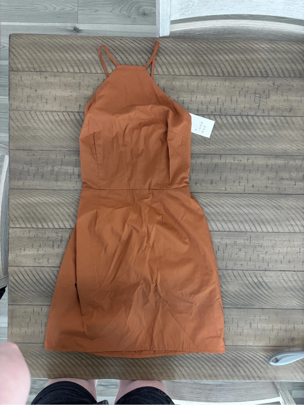 Universal Thread Rust Orange Halter Mini Dress - Picture 1 of 5